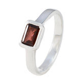 Yasmine Red Solitaire Ring for Women in Silver